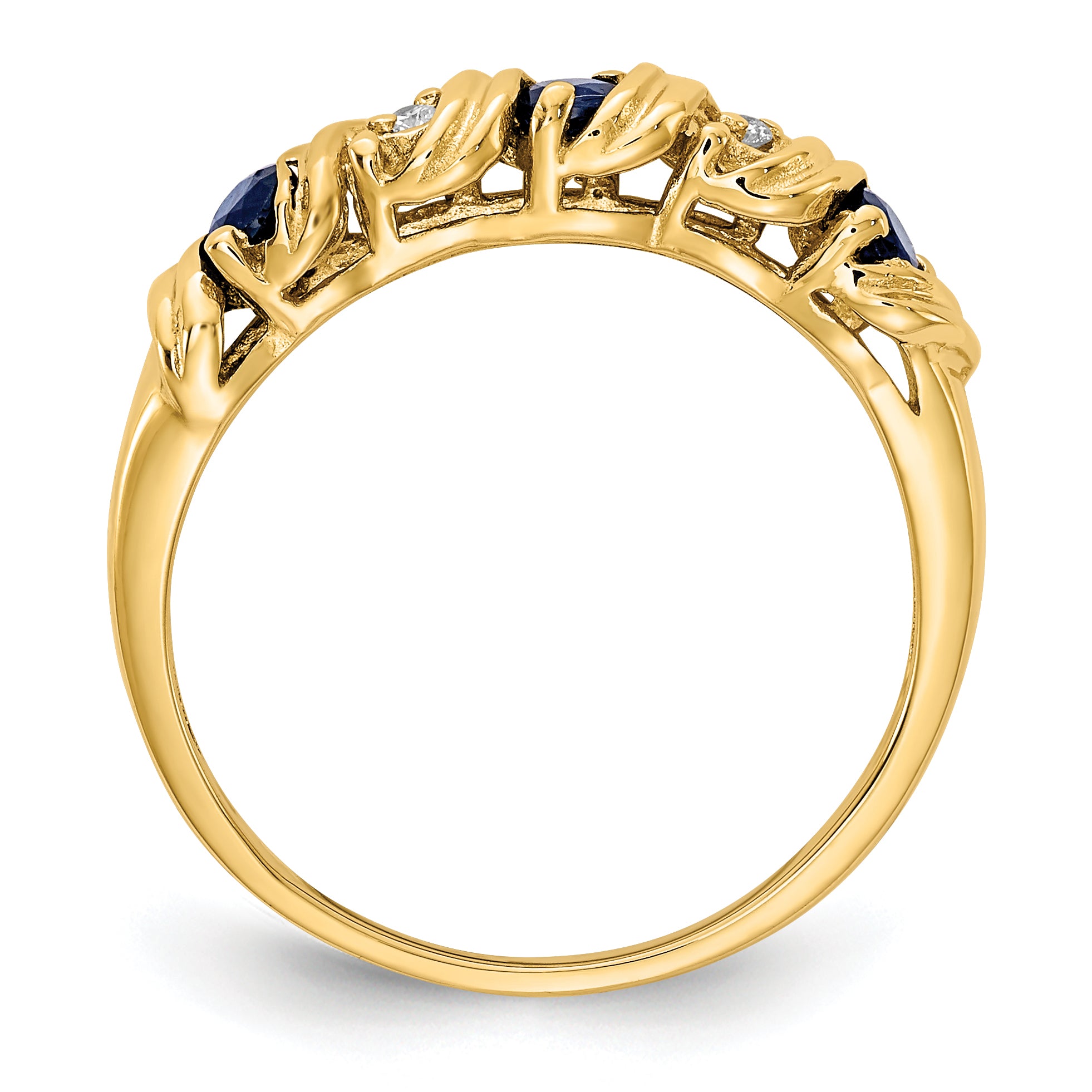 14k 2.75mm Sapphire AA Diamond ring Secondary image