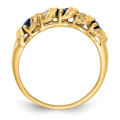 14k 2.75mm Sapphire AA Diamond ring