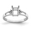 14k White Gold Diamond/7x5mm Emerald-cut Gemstone Ring Mounting