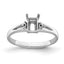 14k White Gold Diamond/6x4mm Emerald-cut Gemstone Ring Mounting