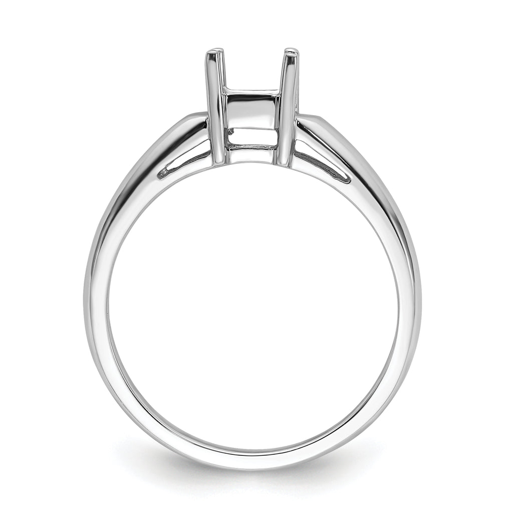 14k White Gold 4mm Princess Gemstone Ring Mounting (No Stone Included)