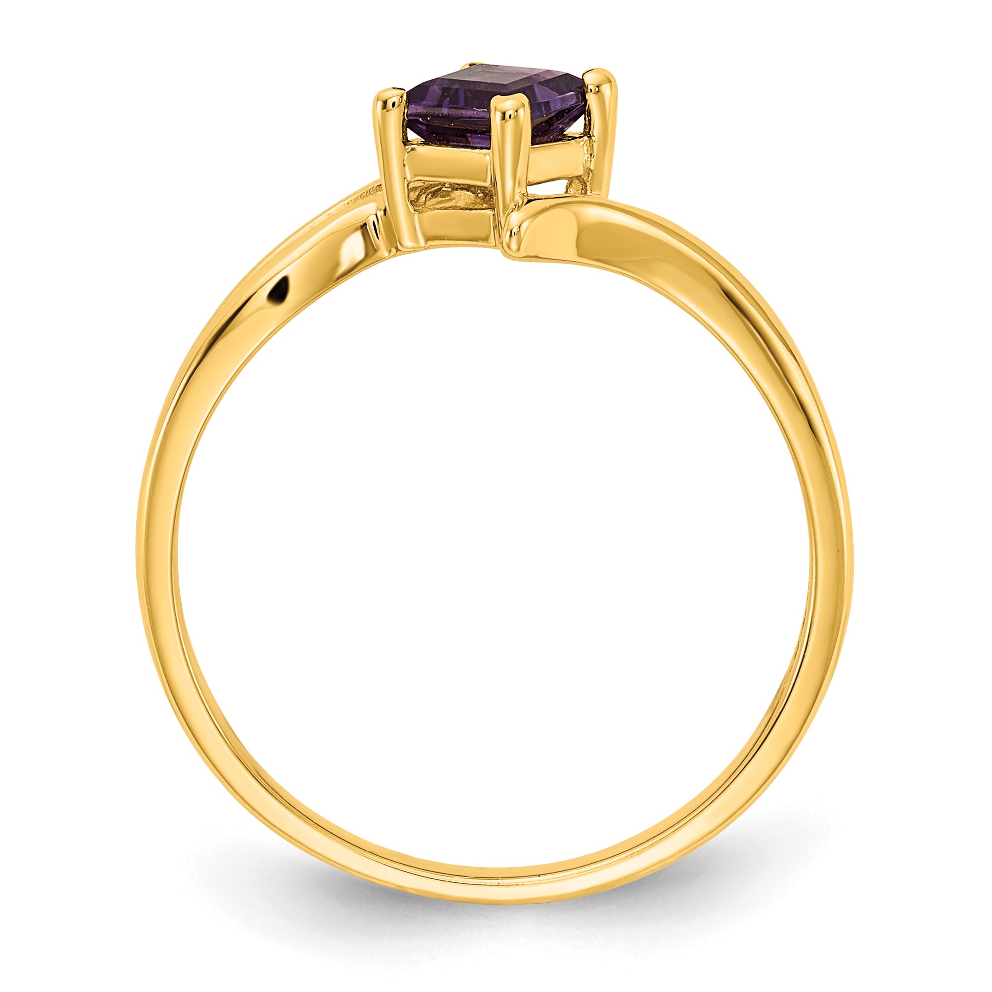 14k 4mm Princess Cut Amethyst ring Secondary image