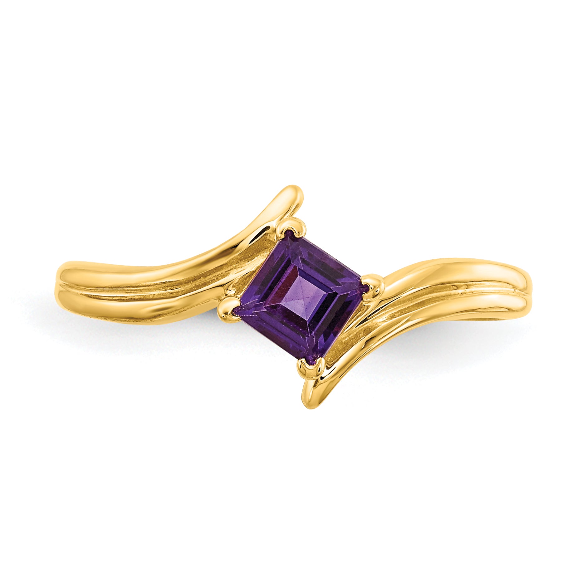 14k 4mm Princess Cut Amethyst ring