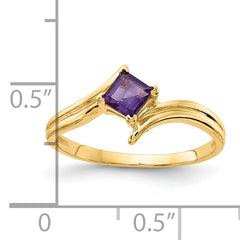 14k 4mm Princess Cut Amethyst ring