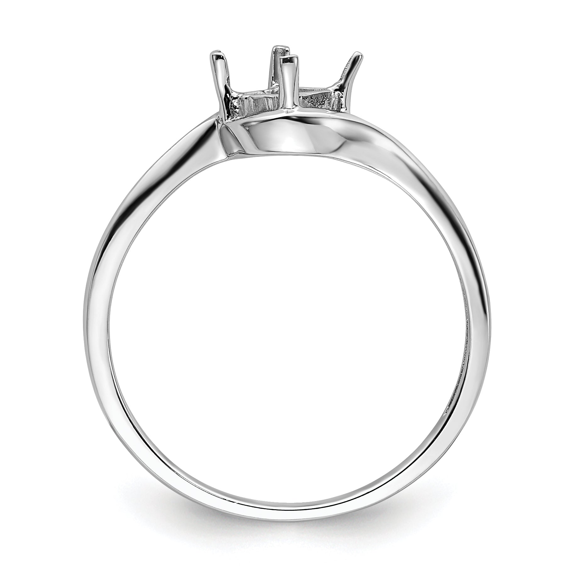 14k White Gold 4mm Princess Gemstone Ring Mounting (No Stone Included) Secondary image