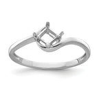 14k White Gold 4mm Princess Gemstone Ring Mounting