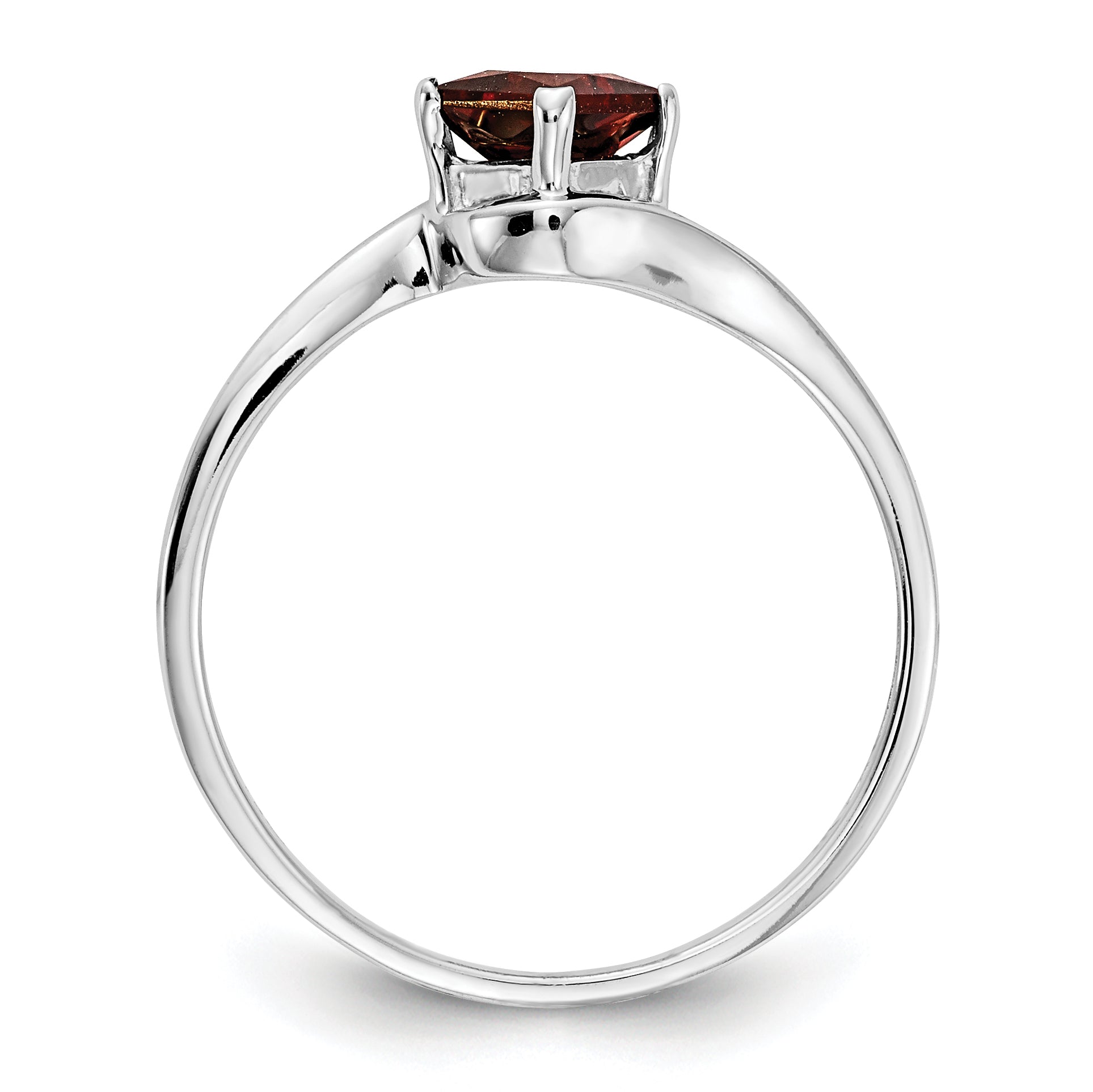 14k White Gold 4mm Princess Cut Garnet ring