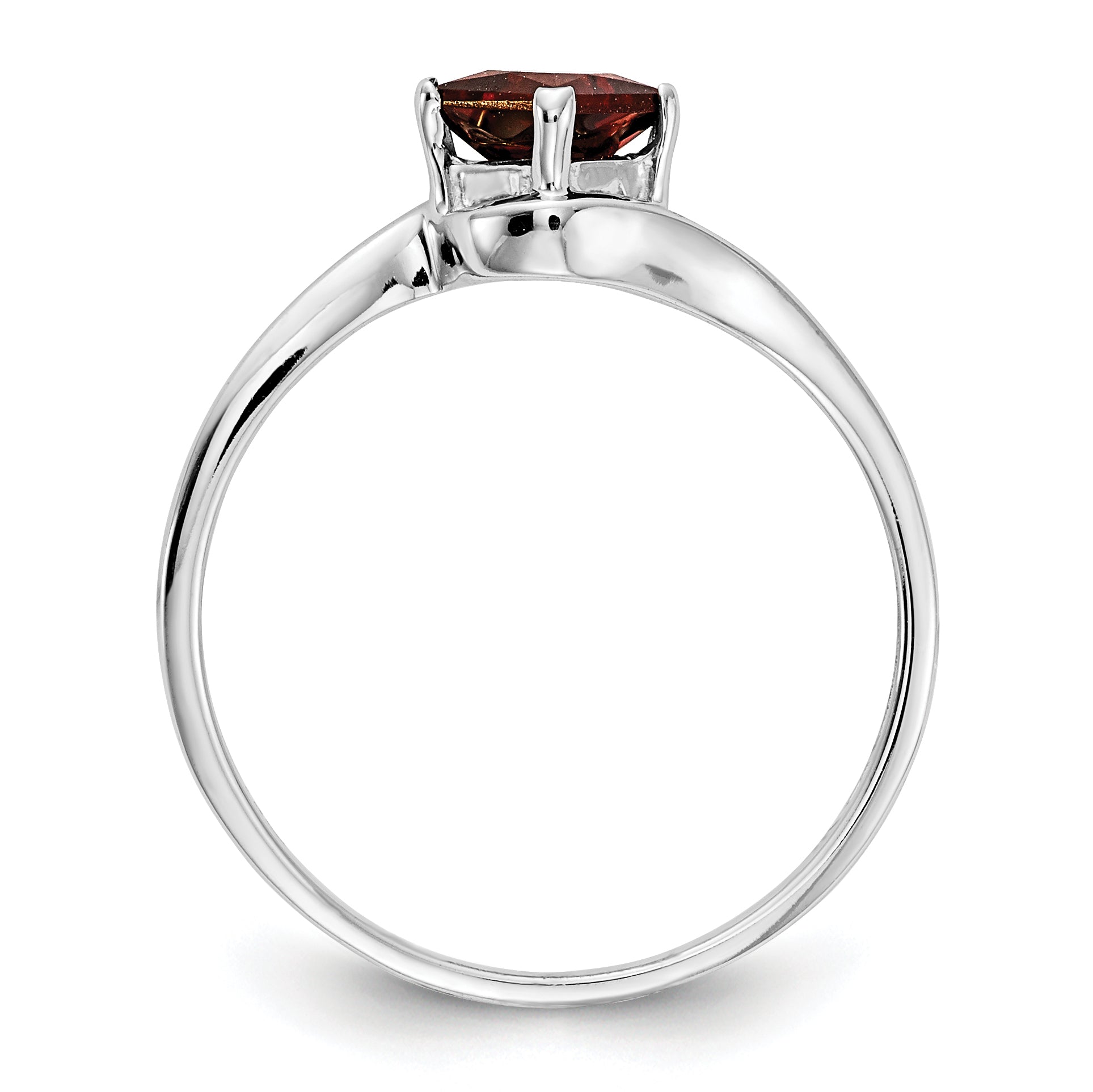 14k White Gold 4mm Princess Cut Garnet ring Secondary image