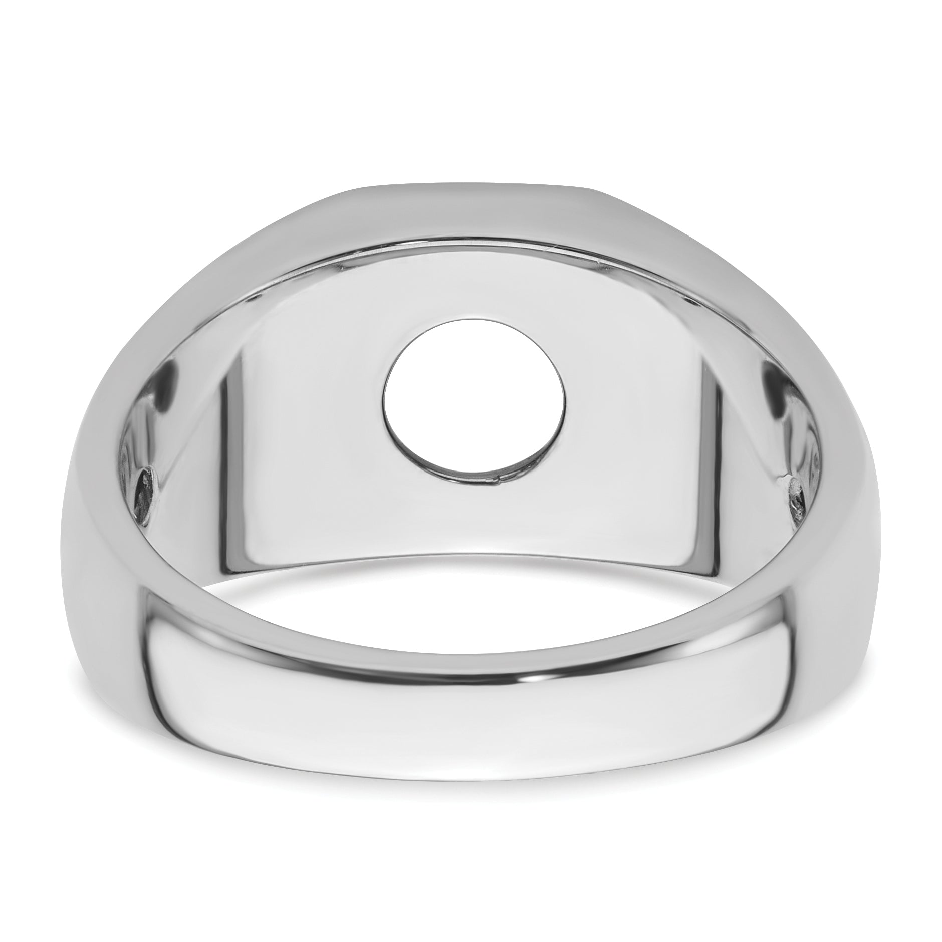 14k White Gold Men's Open Back Band Mounting