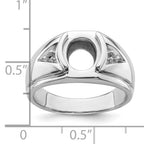 14k White Gold Men's Open Back Band Mounting (No Stone Included)