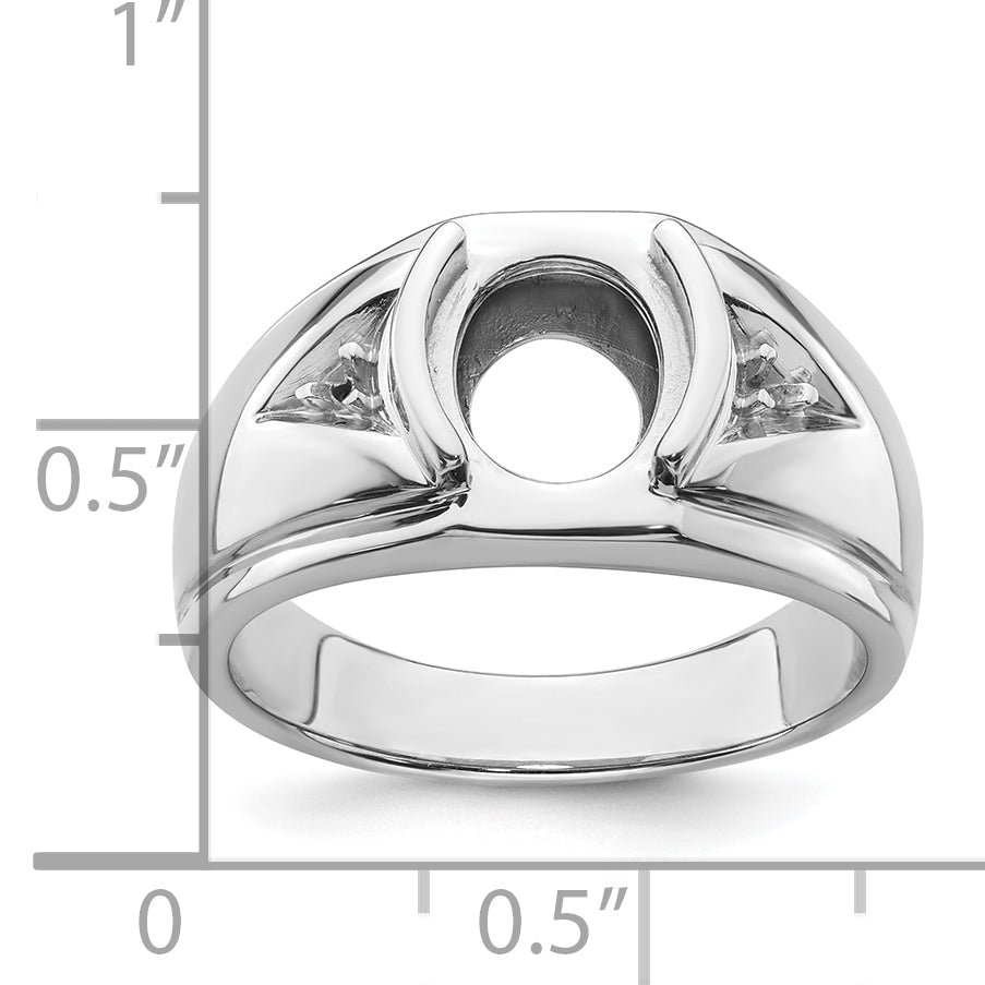 14k White Gold Men's Open Back Band Mounting (No Stone Included)