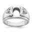 14k White Gold Men's Open Back Band Mounting
