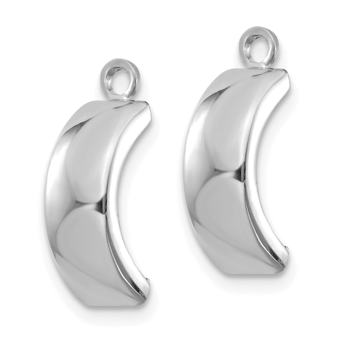 14k White Gold Polished Earring Jackets Secondary image