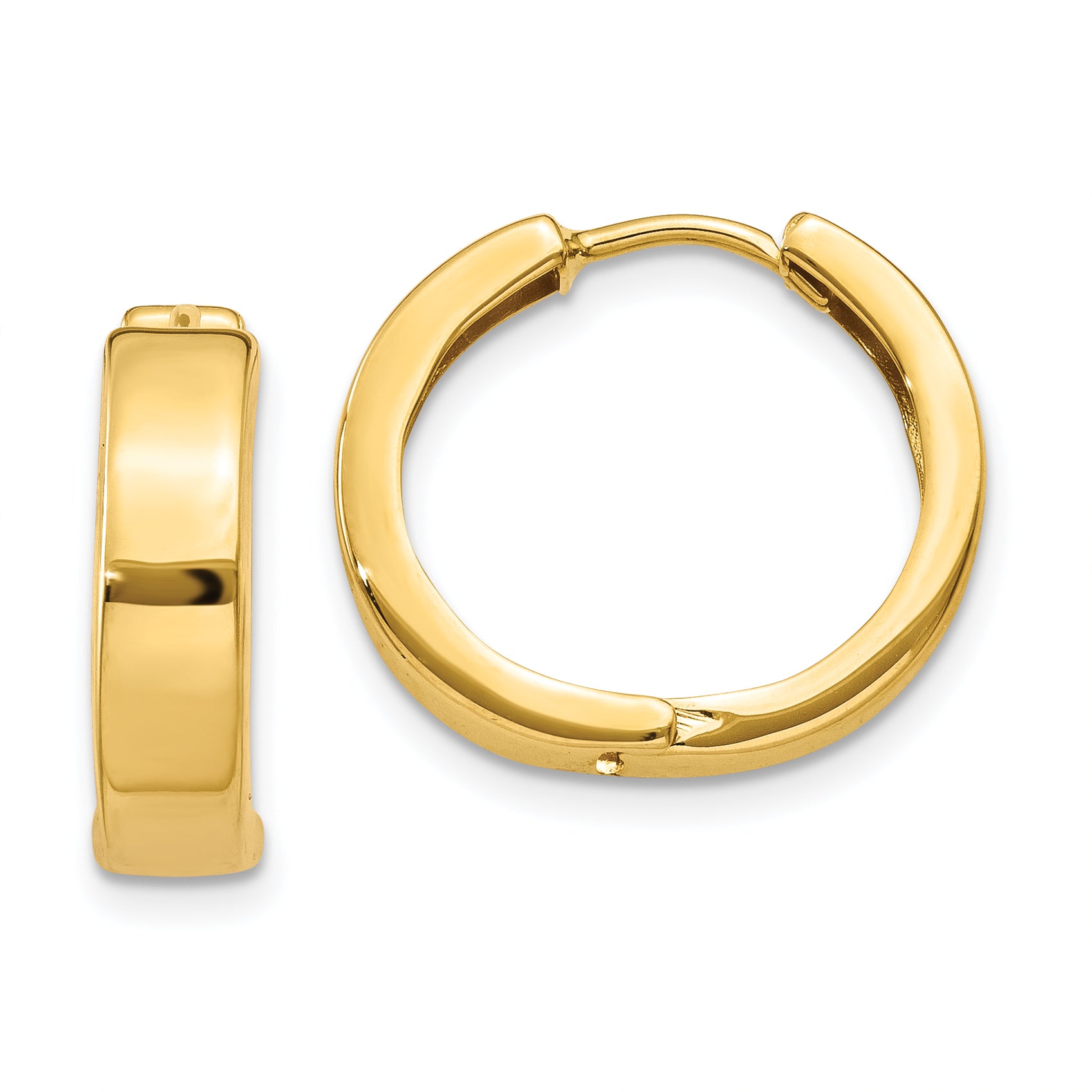 14k Round Hinged Hoop Earrings Main image