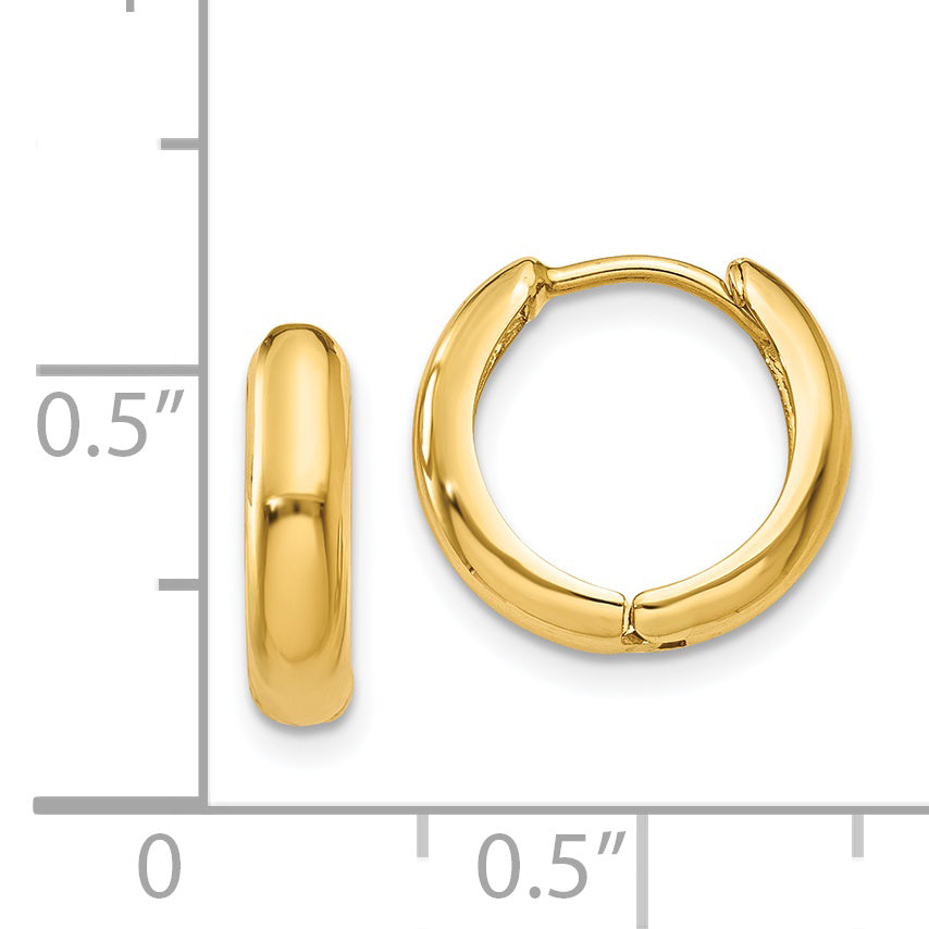 Hinged Hoop Earrings in 14K Yellow Gold