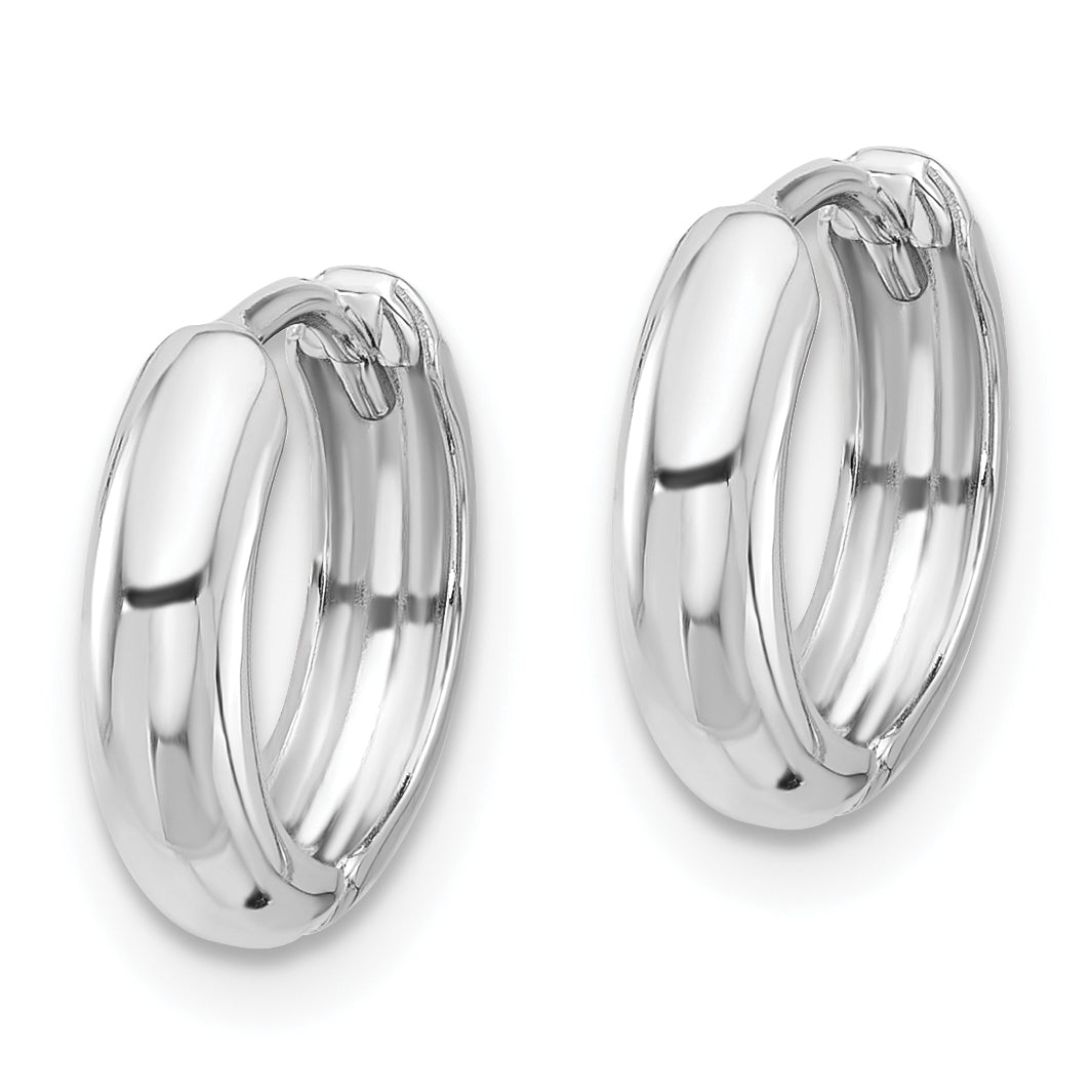 14k White Gold Hinged Hoop Earrings Secondary image