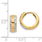 14k & Rhodium Hinged Hoop Earrings