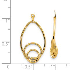 14k Polished Fancy Teardrop Earring Jackets