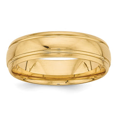 14K Yellow Gold Heavy Comfort Fit Fancy Band