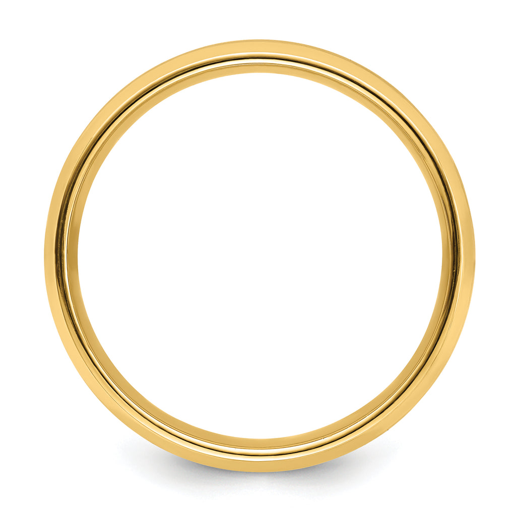 14k Yellow Gold 6mm Heavyweight Comfort Fit Brushed Satin with Polished Beveled Edge Wedding Band Size 7