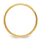 14k Yellow Gold 6mm Heavyweight Comfort Fit Brushed/Polished Beveled Edge with Vertical Lines Wedding Band Size 7