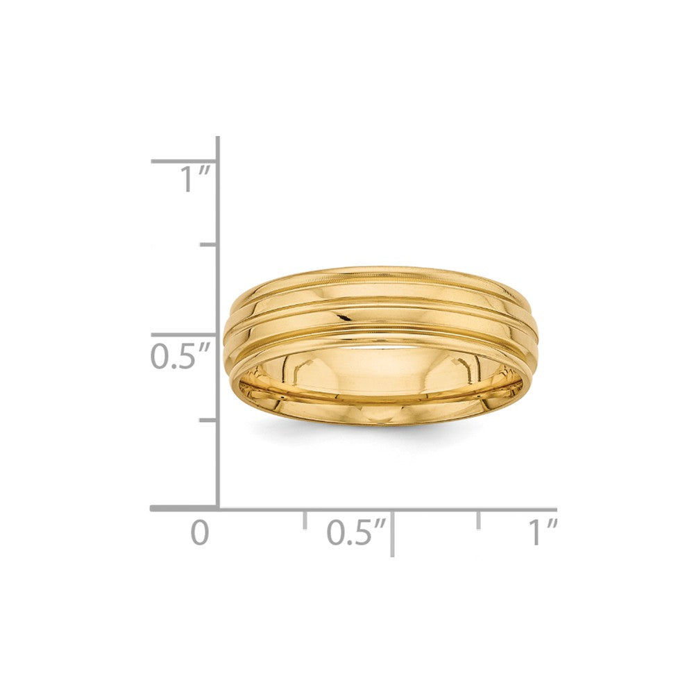14K Yellow Gold Light Comfort Fit Fancy Band