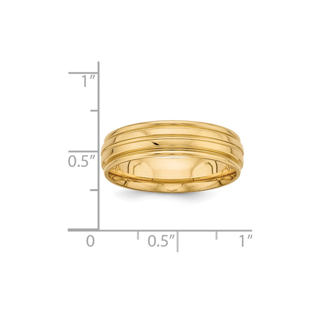 14K Yellow Gold Standard Comfort Fit Fancy Band