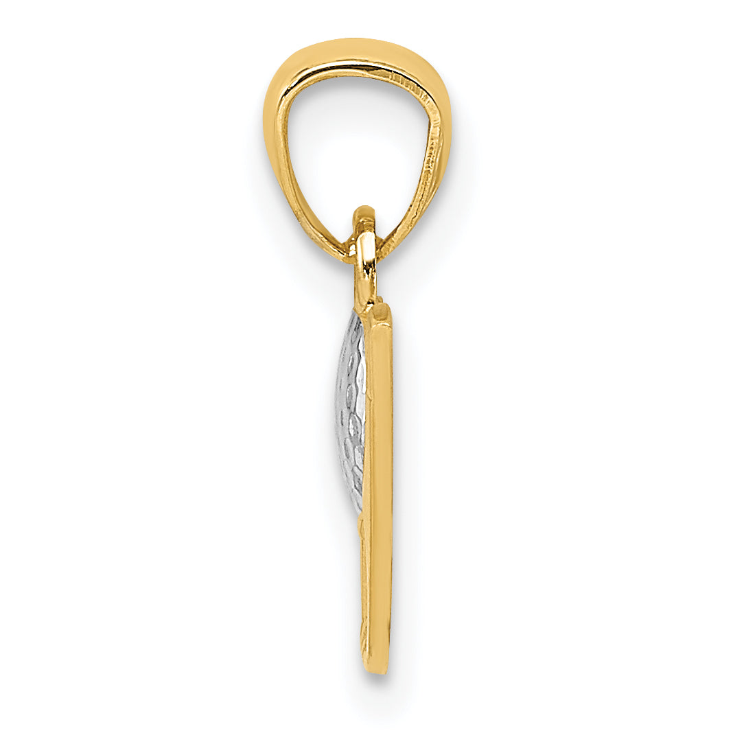 14K and Rhodium Golf Pendant Secondary image