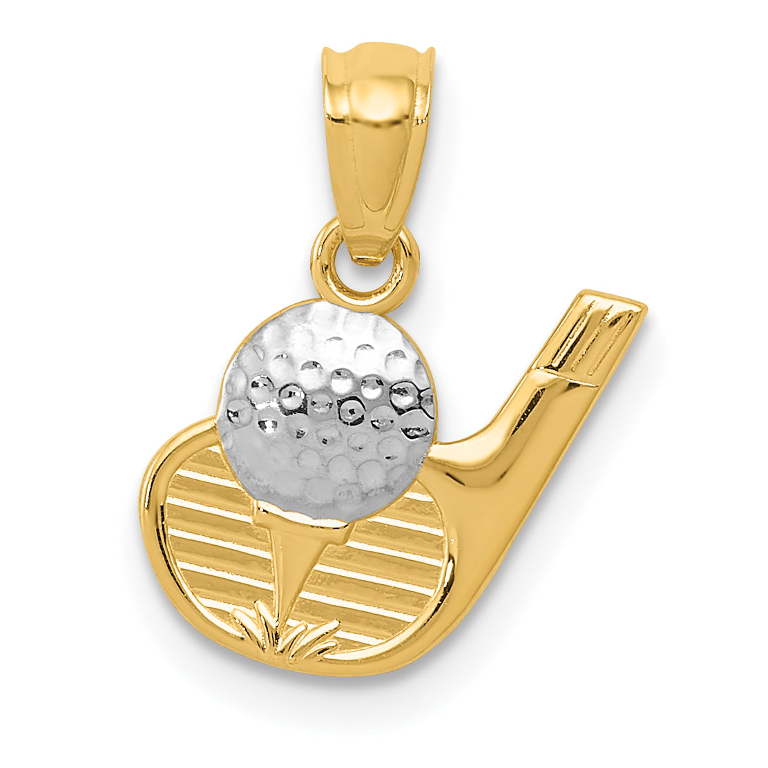 14k and Rhodium Golf Pendant Main image