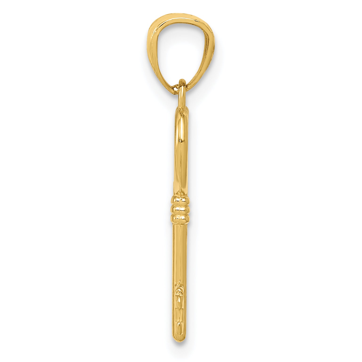 14K Polished 3D Heart Key Charm Secondary image