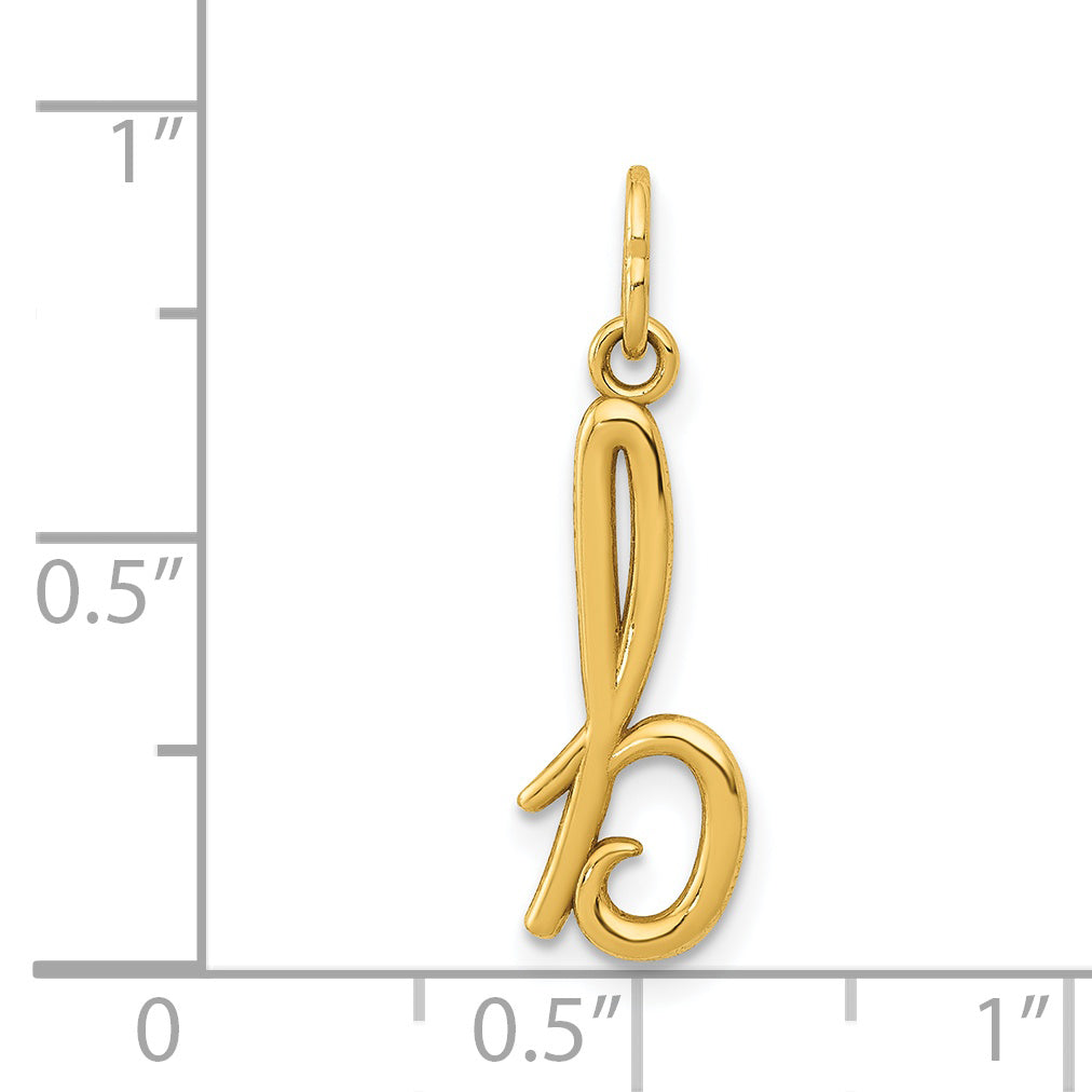 14K Yellow Gold Letter B Initial Charm