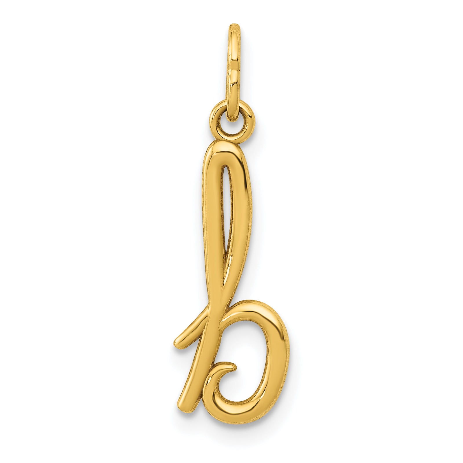 14k Yellow Gold Letter B Initial Charm