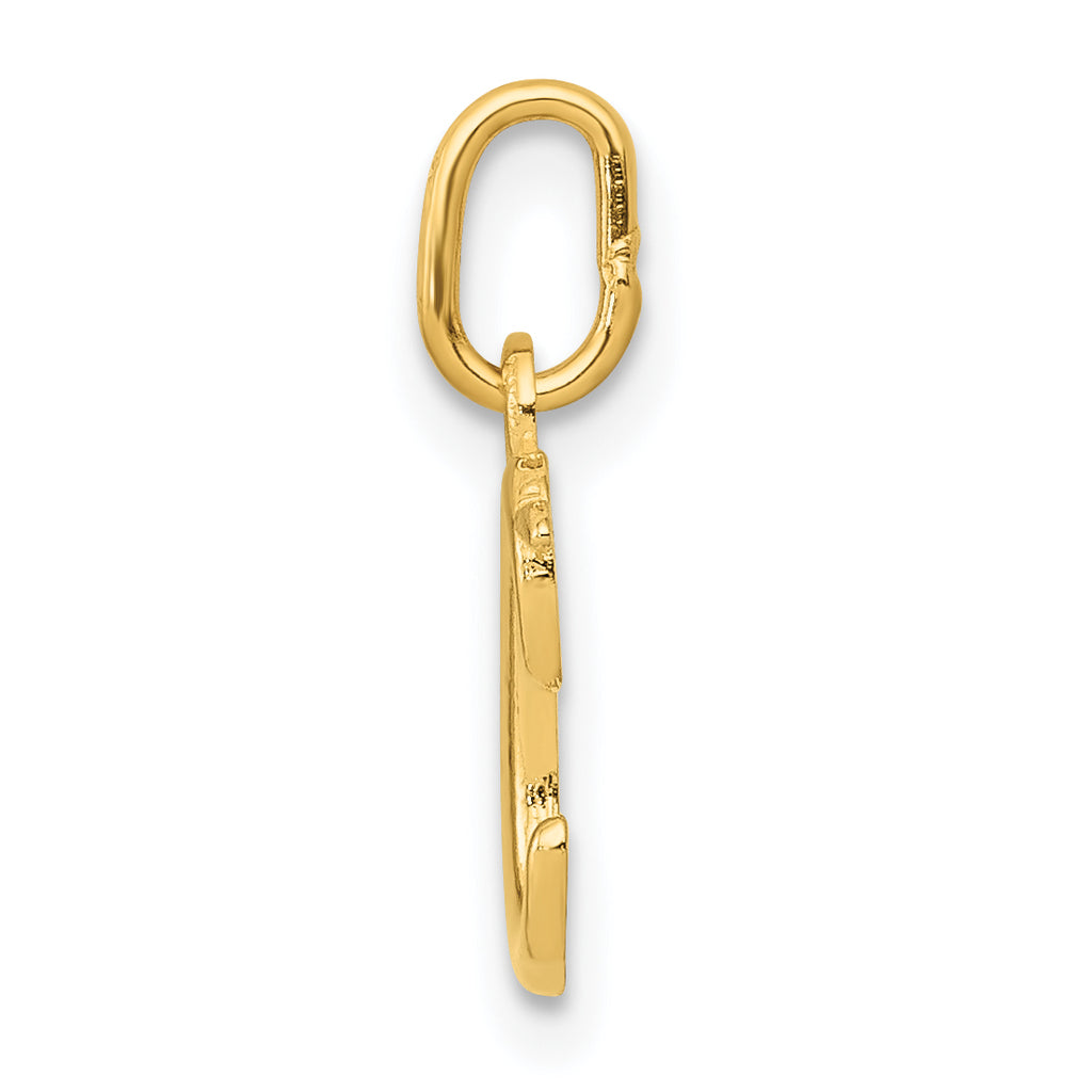 14K Yellow Gold Letter C Initial Charm