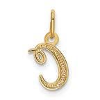 14K Yellow Gold Letter C Initial Charm