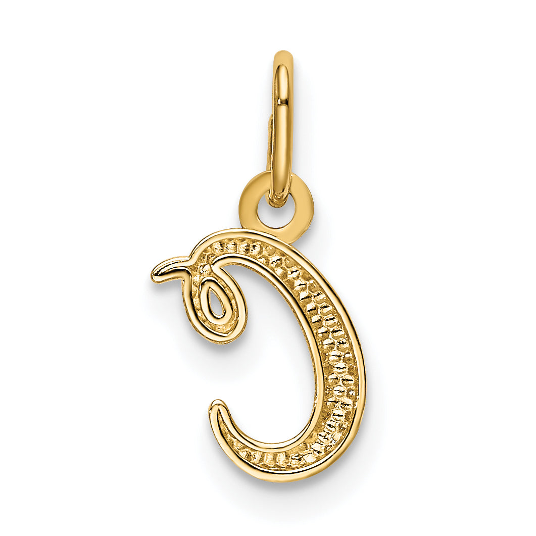 14K Yellow Gold Letter C Initial Charm