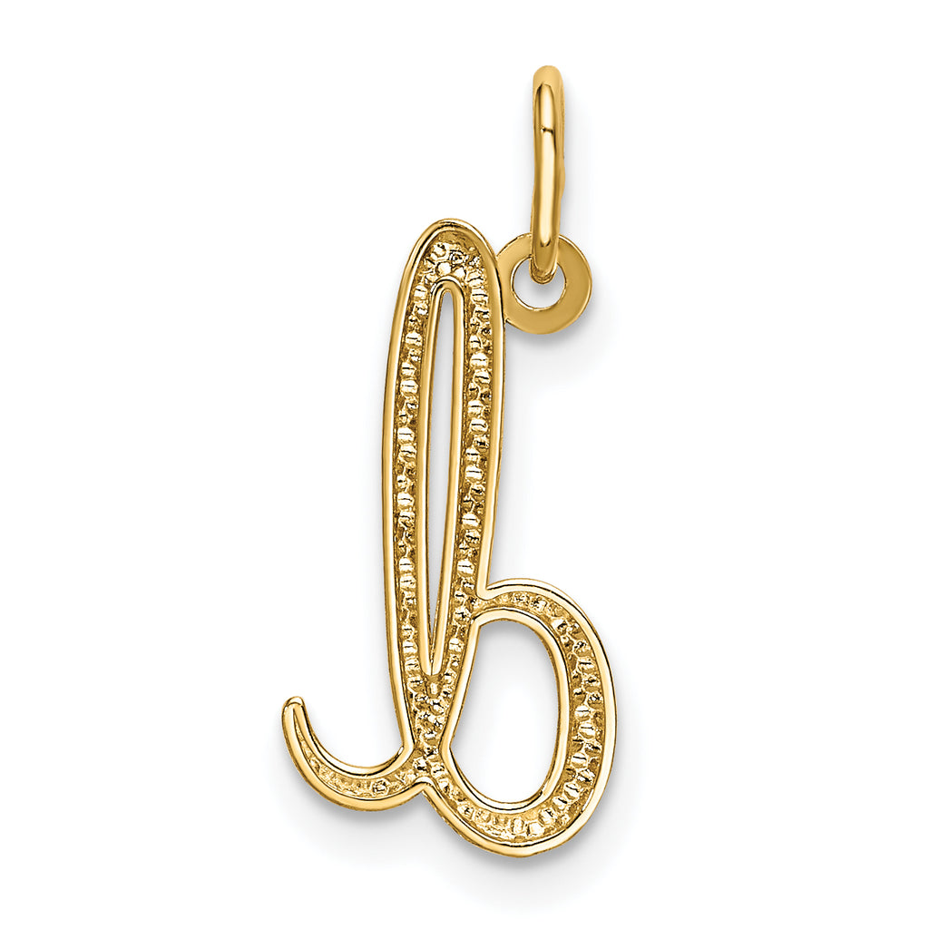 14K Yellow Gold Letter D Initial Charm