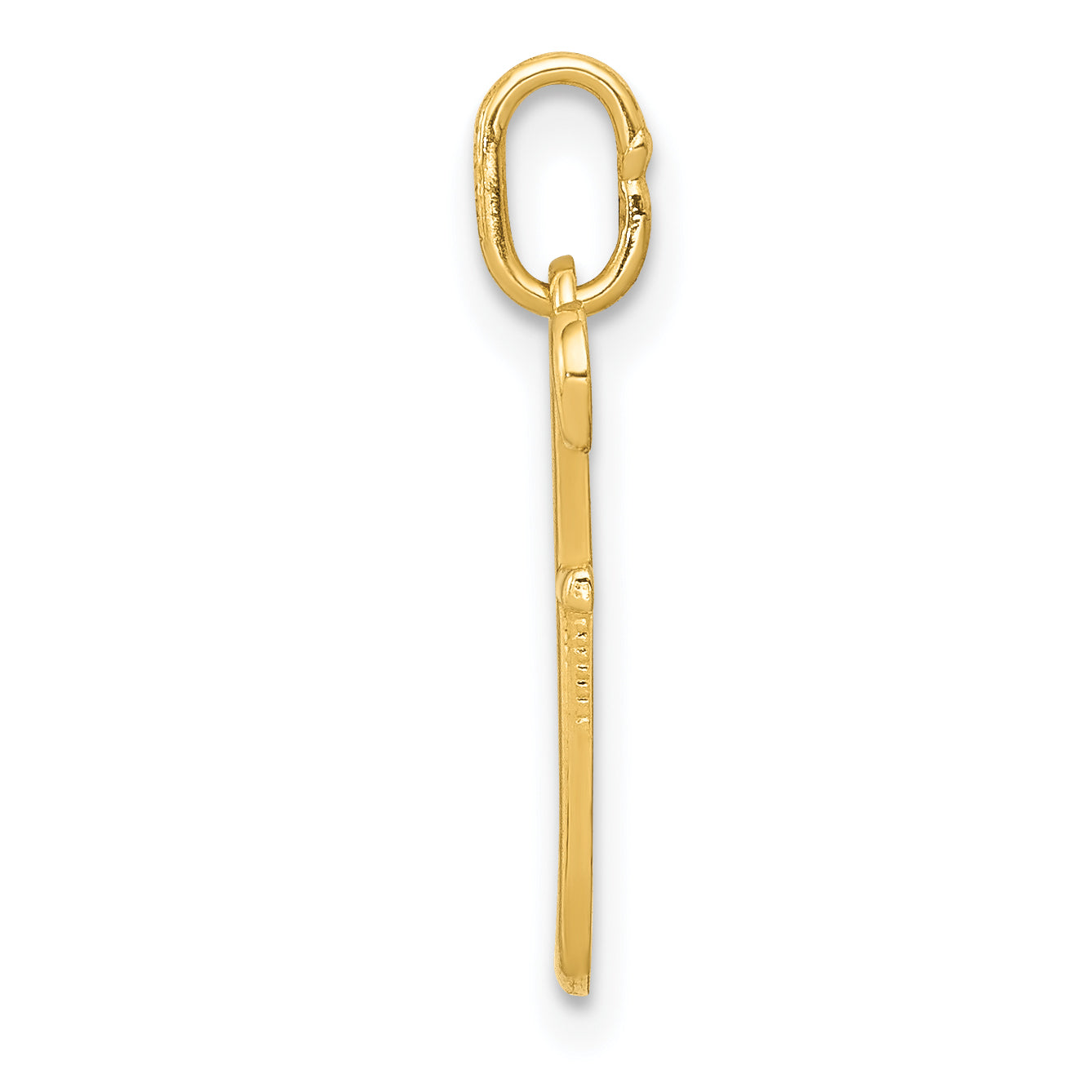 14K Yellow Gold Letter F Initial Charm