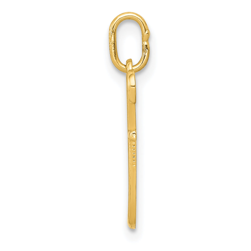14K Yellow Gold Letter F Initial Charm