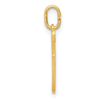 14K Yellow Gold Letter F Initial Charm