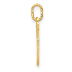 14K Yellow Gold Letter F Initial Charm