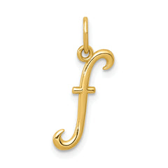 14k Yellow Gold Letter F Initial Charm