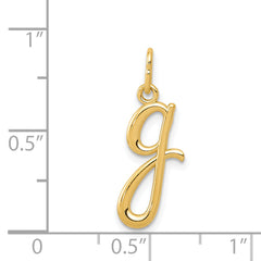 14K Yellow Gold Letter G Initial Charm