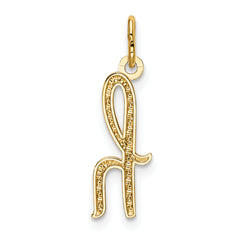 14K Yellow Gold Letter H Initial Charm