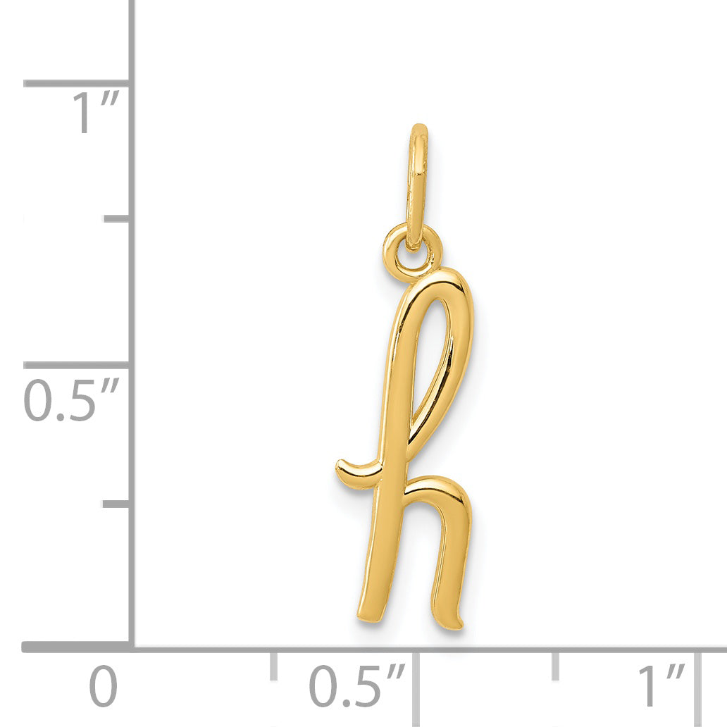 14K Yellow Gold Letter H Initial Charm