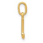 14K Yellow Gold Letter I Initial Charm