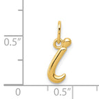 14K Yellow Gold Letter I Initial Charm