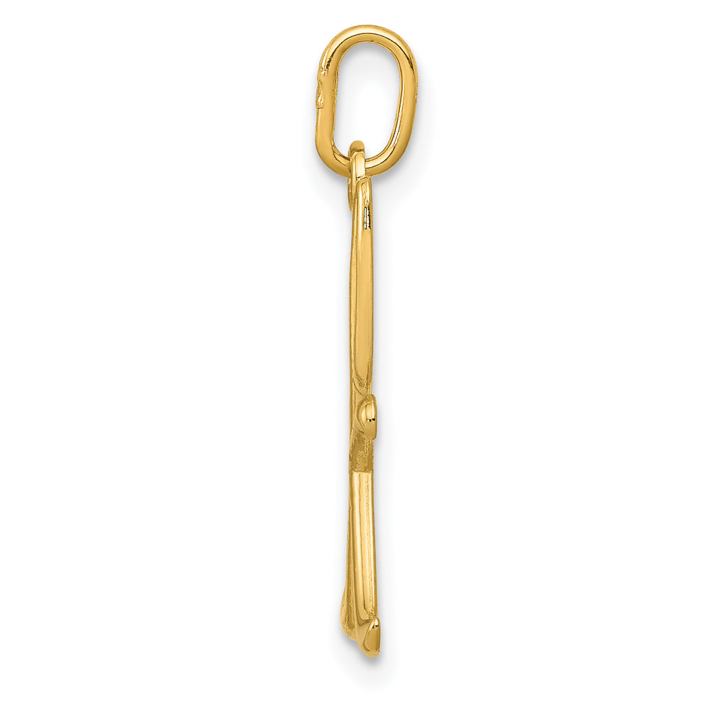 14K Yellow Gold Letter K Initial Charm