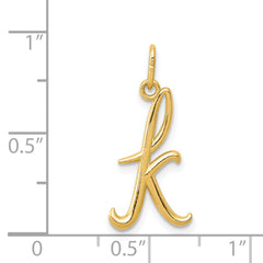 14K Yellow Gold Letter K Initial Charm