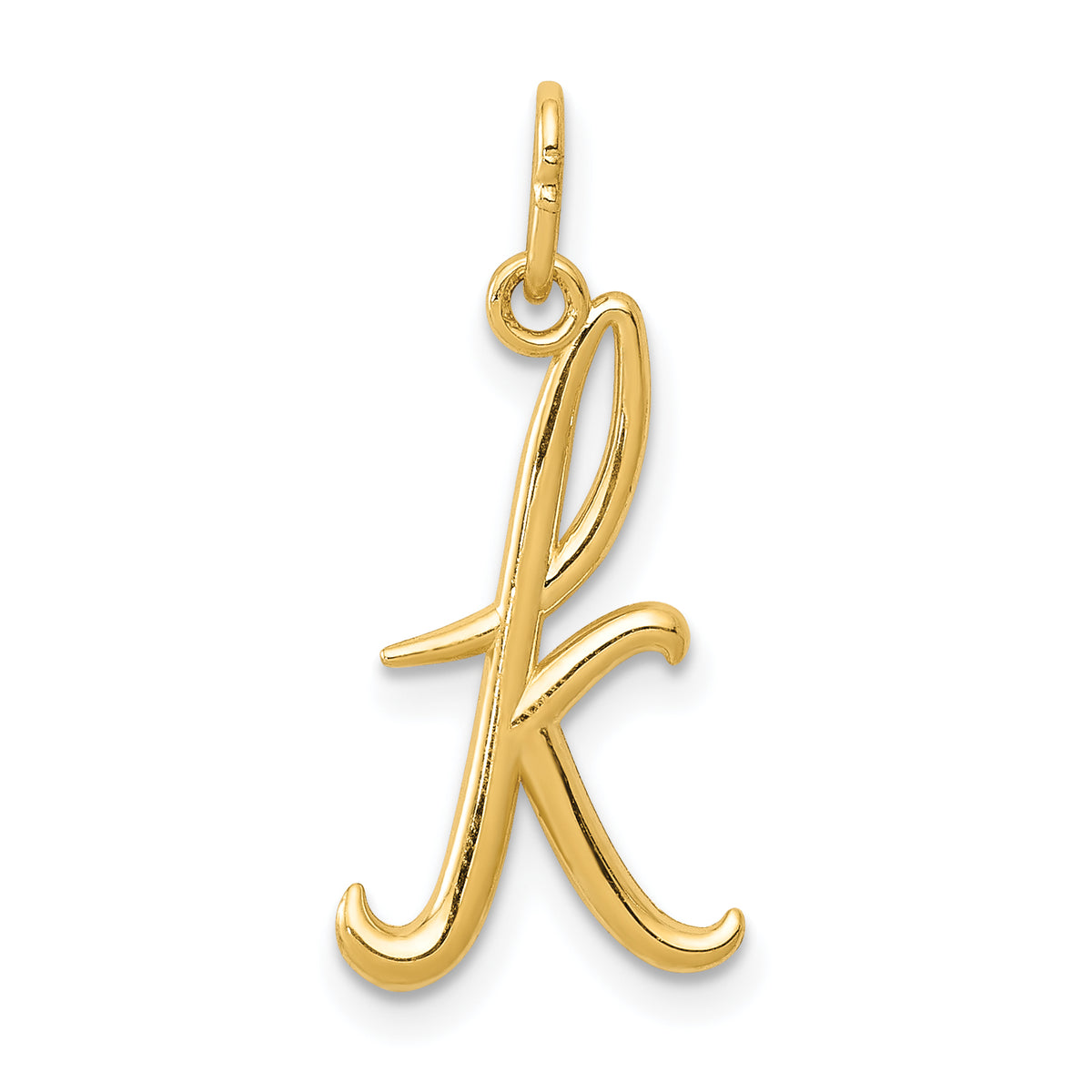 14k Yellow Gold Letter K Initial Charm