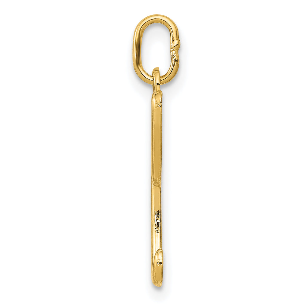 14K Yellow Gold Letter L Initial Charm